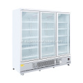 Gabinete refrigerado de refrigeração de três portas de vidro para bebida